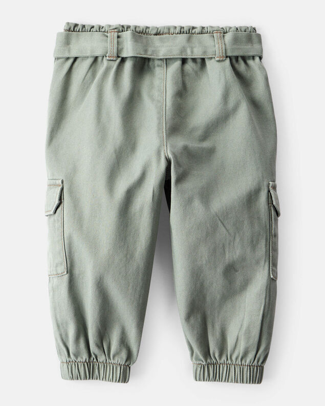 Product image 2 of Baby Girl Cotton Cargo Joggers - Green