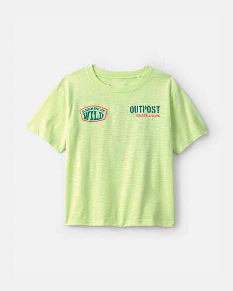 boys 'keepin' it wild' frog graphic tee - green