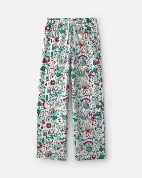 kids christmas scavenger hunt fleece loose fit pajama bottoms