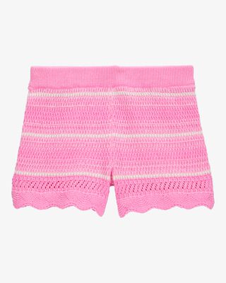 Product image 2 of Toddler Striped Crotchet Knit Shorts - Pink