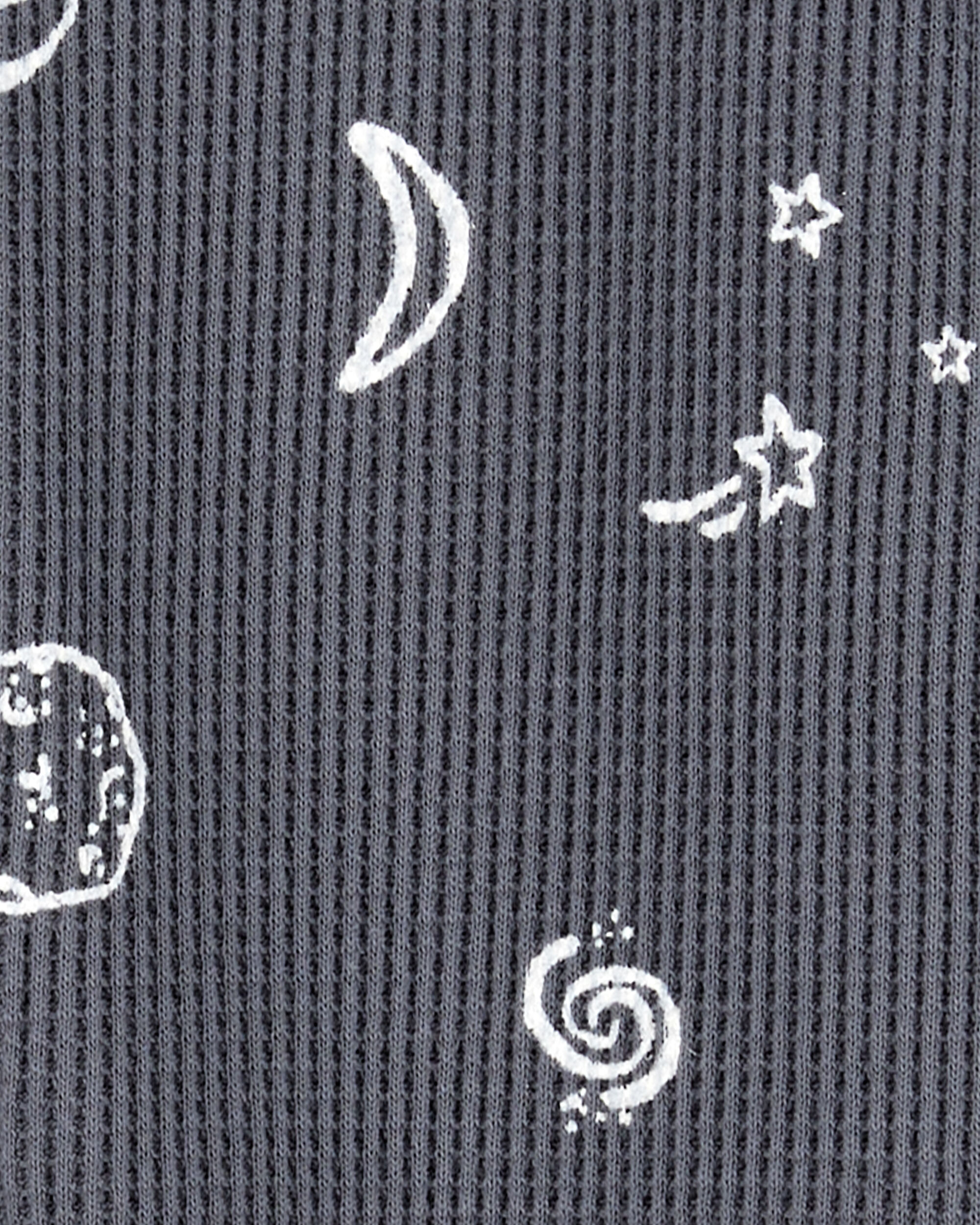 Baby Boy Space Print 2-Way Zip Waffle Knit Sleep & Play