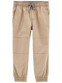 Khaki - Toddler Elastic Waist Poplin Joggers, Selected