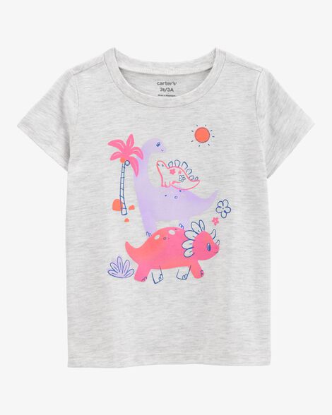 Product image 1 of Toddler Girl Dinosaur Short-Sleeve Graphic Tee - Grey