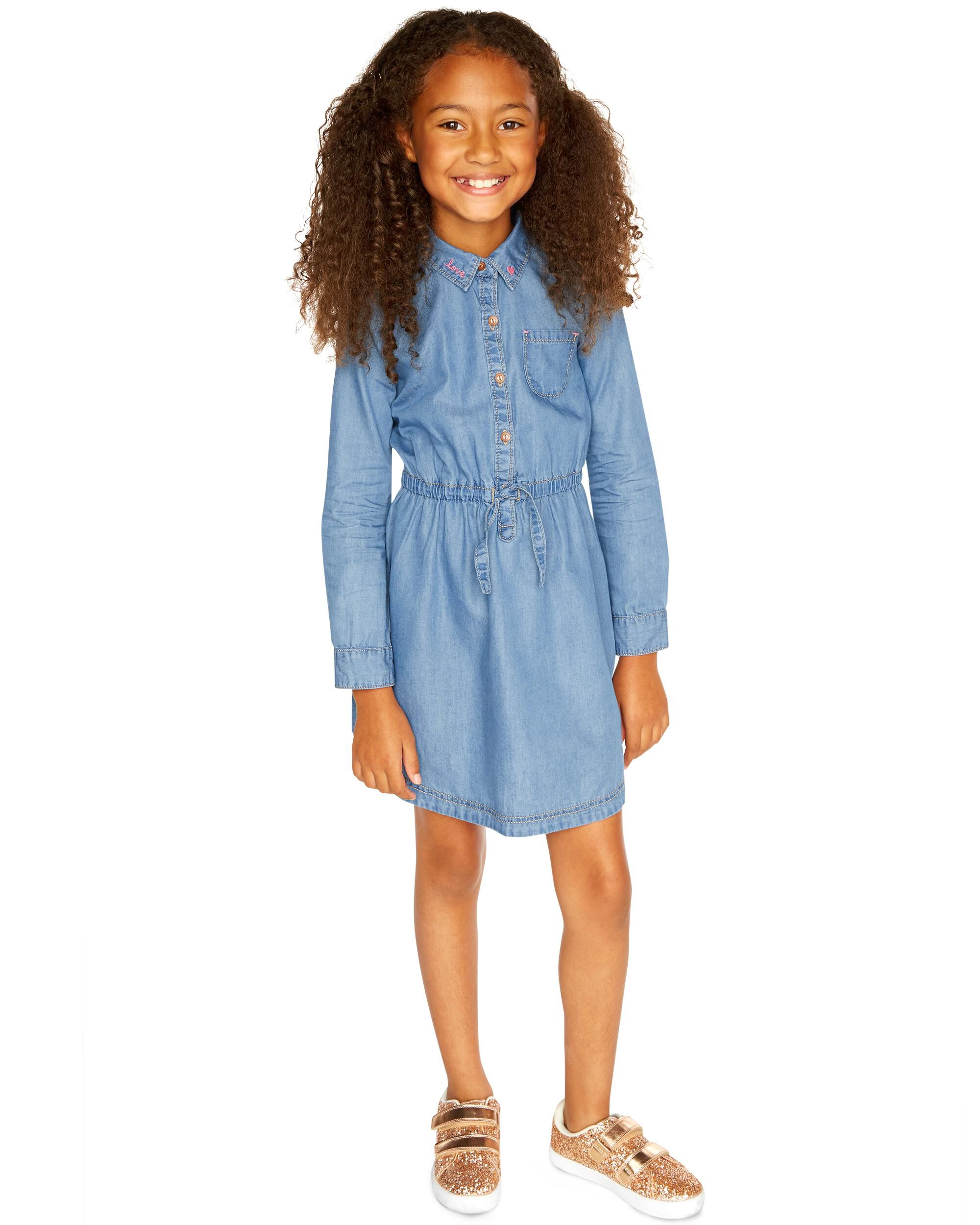 kids blue jean dress