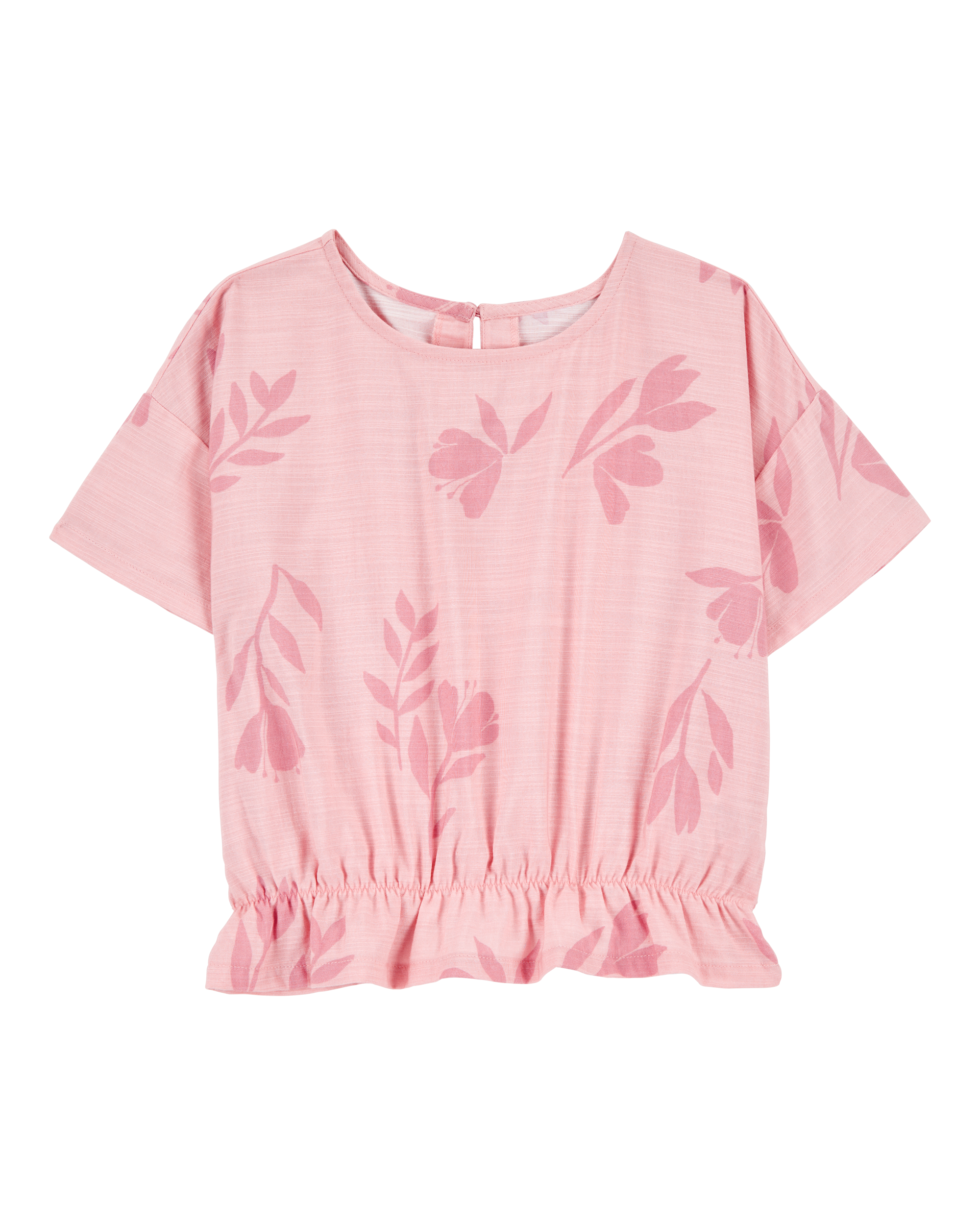 Kid Floral Cinched Top - Pink