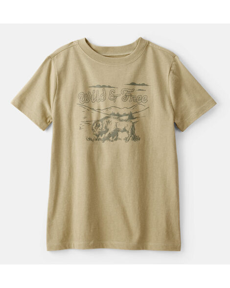 Boys Wild And Free Short-Sleeve Graphic Tee - Brown