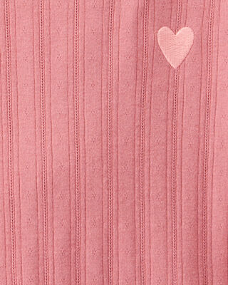 Product image 2 of Kid Heart Embroidered Long-Sleeve Top - Pink