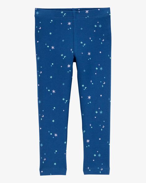  Product image 1 of Baby Starry Print Knit Leggings - Blue