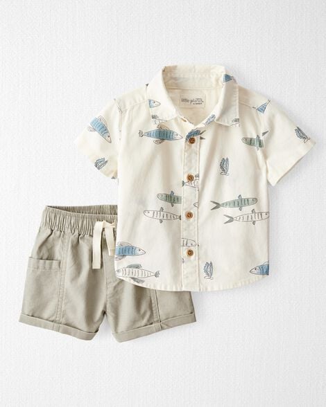 Baby Boy 2-Piece Fish-Print Set Made with Organic Cotton
