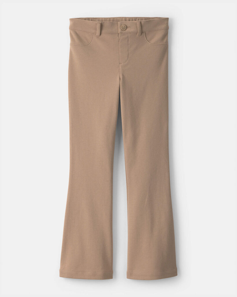 OshKosh B'gosh Girls Uniform Ponte Flare Pants 10 Khaki