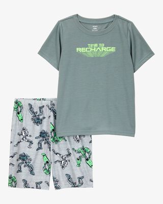 Product image 1 of Kid Gaming Print Loose Fit 2-Piece Pajamas 
