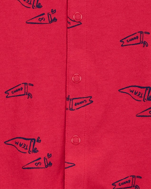 Product image 2 of Baby Printed Short-Sleeve Romper - Red