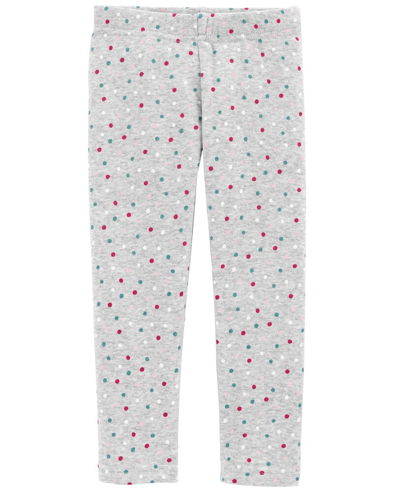 Kid Polka Dot Cozy Fleece-Lined Leggings, , hi-res