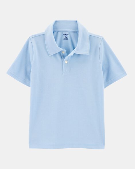 Boys Pique Uniform Polo Shirt - Light Blue