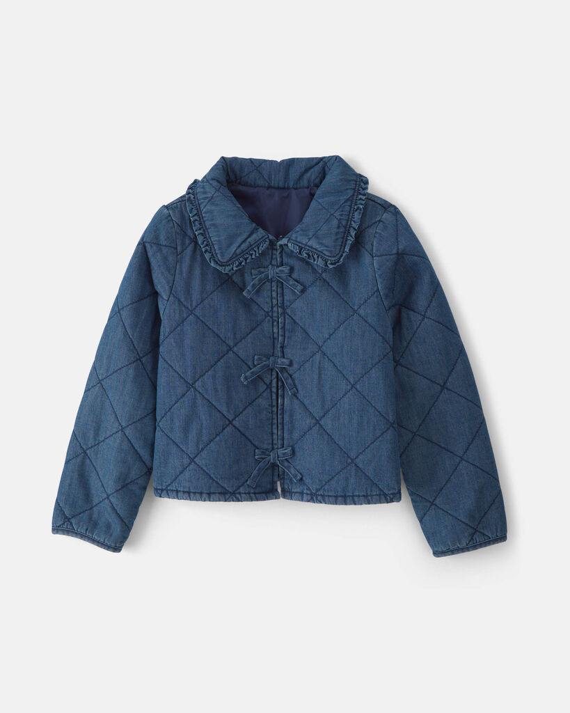 OshKosh B'gosh Girls Quilted Denim Jacket - Medium Wash 10 Medium Wash