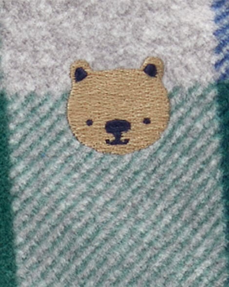 Product image 3 of Baby Plaid Bear Fleece Zip-Up Footie Sleep & Play Pajamas