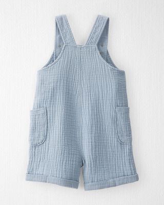 Product image 2 of Toddler Organic Cotton Gauze Shortall in Blue