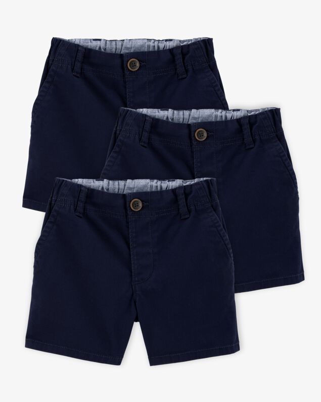 Product image 1 of Toddler Boy 3-Pack Stretch Chino Uniform Shorts - Navy