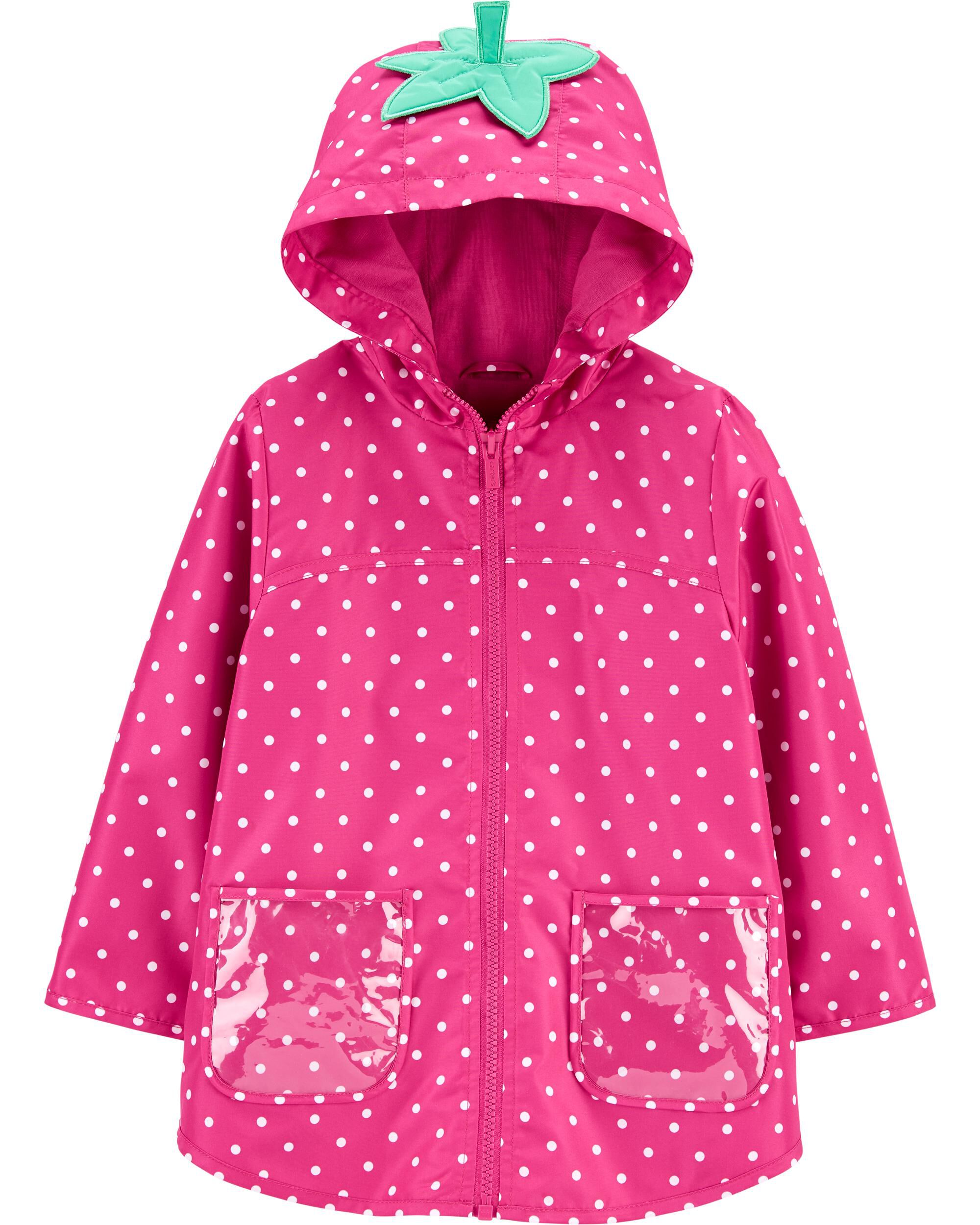 Baby Pink Strawberry Raincoat | carters.com