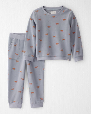 Product image 1 of Toddler Organic Cotton Waffle Knit Set in Shadow Fox Print