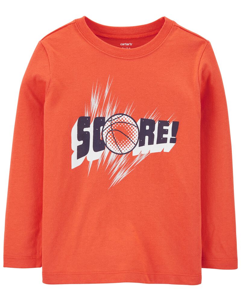 Orange Toddler Basketball Jersey Tee