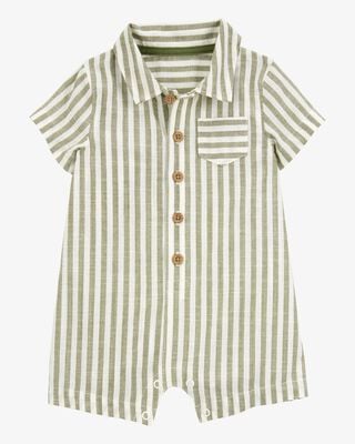 Baby 4th Of July Button-Down Romper