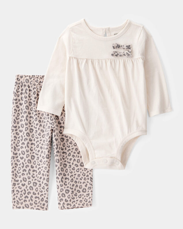 Product image 1 of Baby 2-Piece Long-Sleeve Bodysuit & Pull-On Leopard Pants