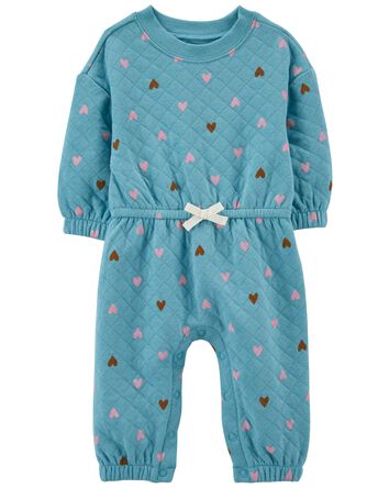 Baby Hearts Double-Knit Jumpsuit