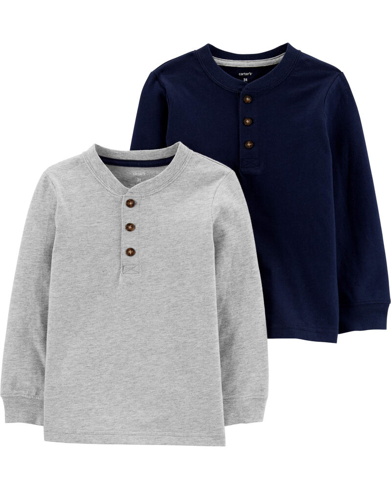 2 Pack Henley Tees Carters Com