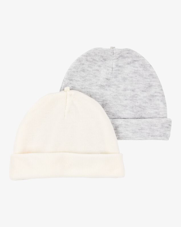 Product image 1 of Baby 2-Pack Caps - Grey/Ivory