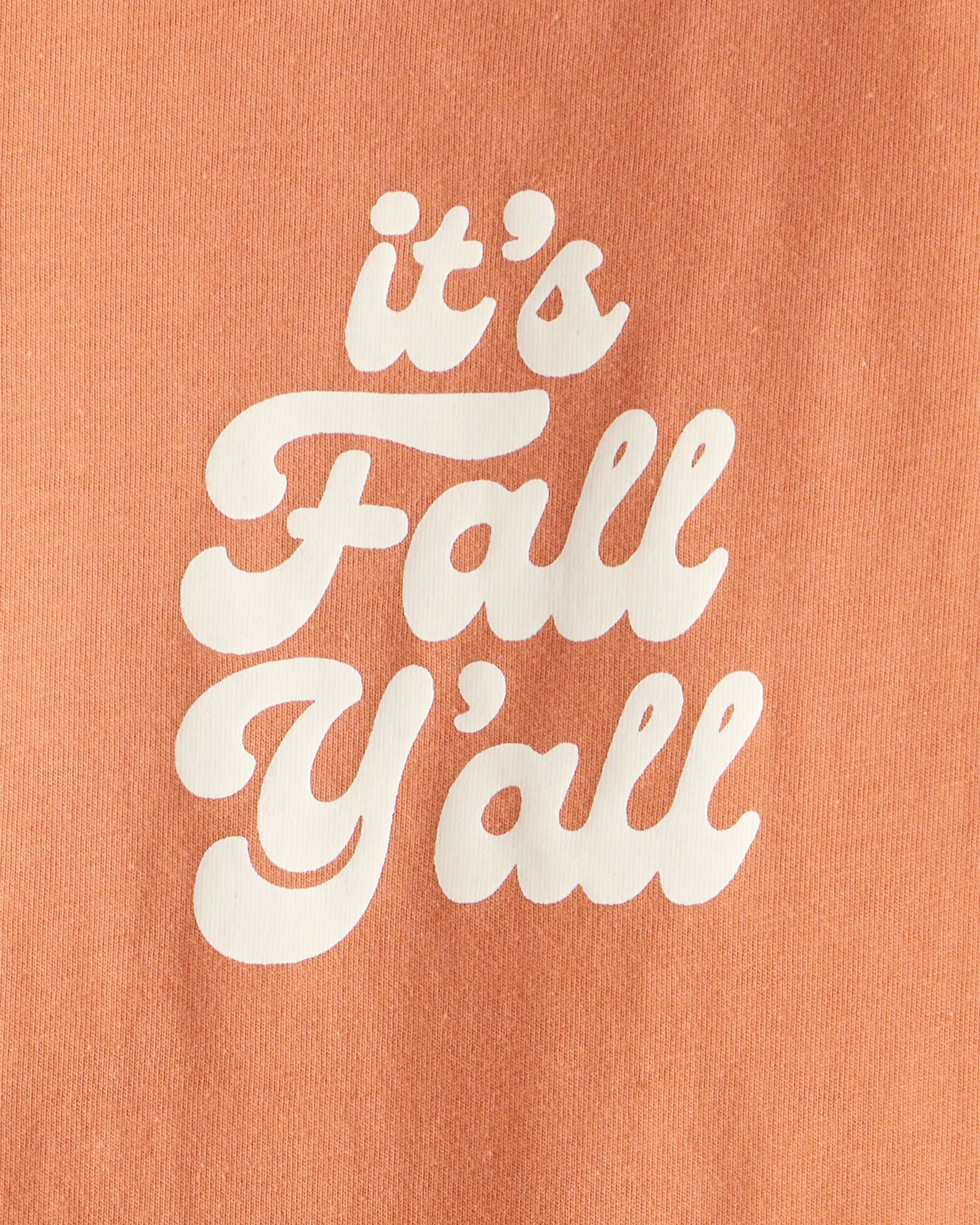 Baby Its Fall Y'all Cotton Long-Sleeve Graphic Bodysuit