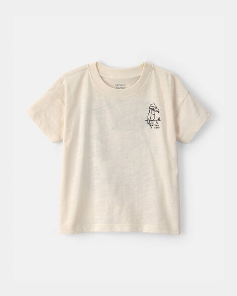 toddler boy toucan tropical graphic tee - ivory