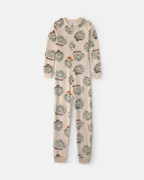 boys 1-piece bears dreamplush snug fit pajama - tan