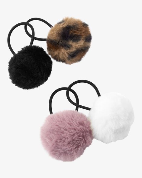 Product image 1 of 4-Pack Pom Pom Hair Ties