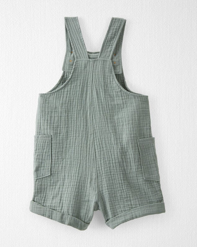 Product image 2 of Toddler Organic Cotton Gauze Shortalls in Green