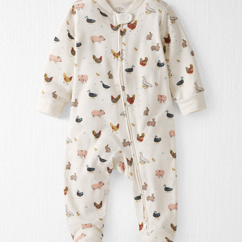 Baby Organic Cotton Sleep & Play Pajamas in Farm Friends