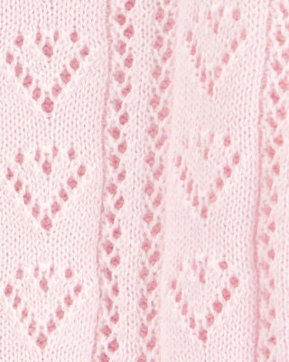 Product image 2 of Baby Heart Button-Front Sweater Knit Cardigan - Pink