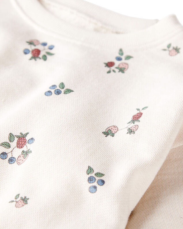 Product image 2 of Girls Organic Cotton French Terry Sweatshirt in Berry Blossom Print