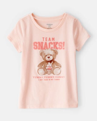 Toddler Girl Team Snacks Bear Long-Sleeve Graphic Tee - Pink