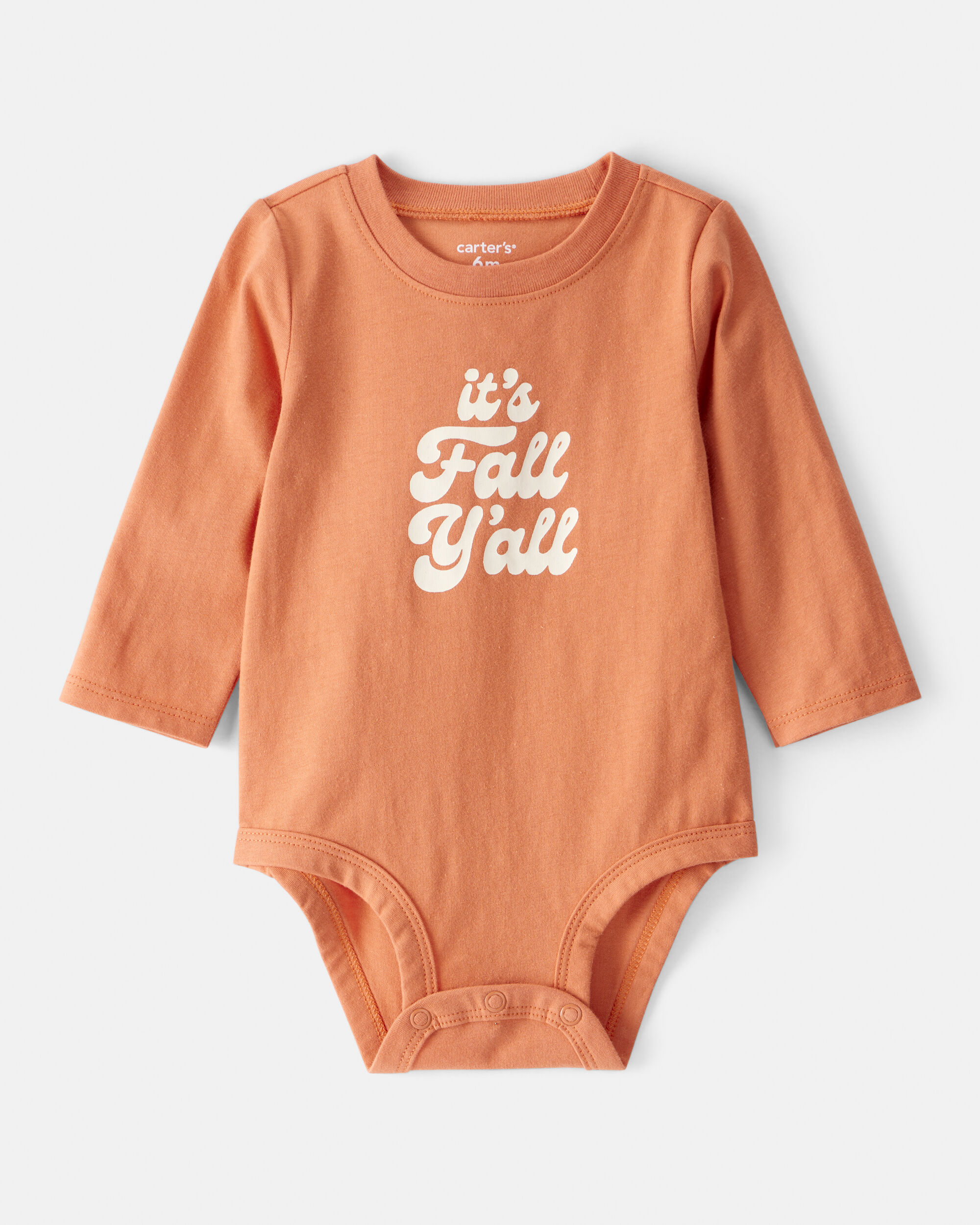 トップス 38baby Baby Its Fall Y'all Cotton Long-Sleeve Graphic Bodysuit