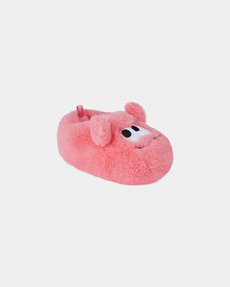 girls cozy monster slippers - pink