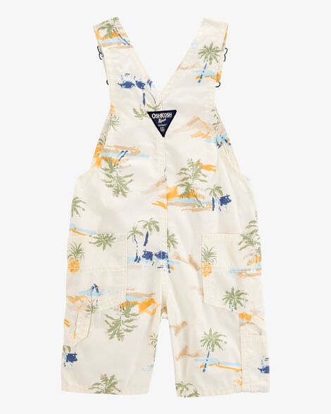  Product image 2 of Toddler Tropical-Print Canvas Shortalls-Cream