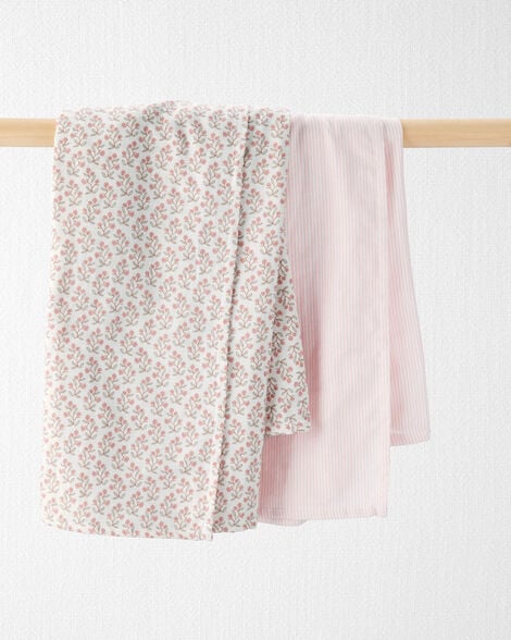 Baby Girl 2-Pack Organic Cotton Muslin Swaddle Blankets