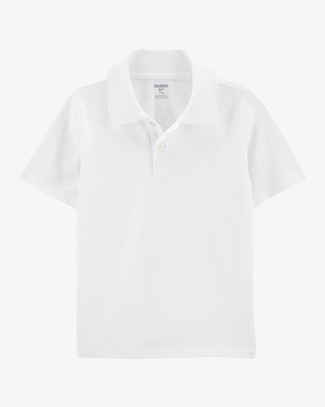Product image 1 of Kid Pique Uniform Polo Shirt - White
