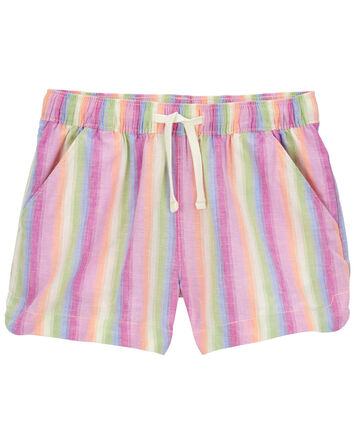 Kid Linen Cotton Drawstring Sun Shorts