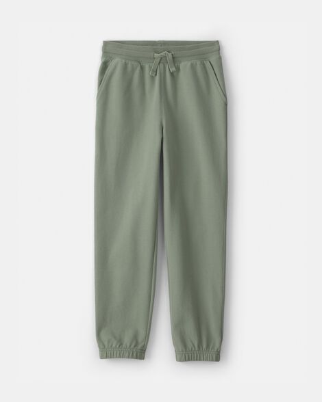 Kids Drawstring Knit Joggers - Green