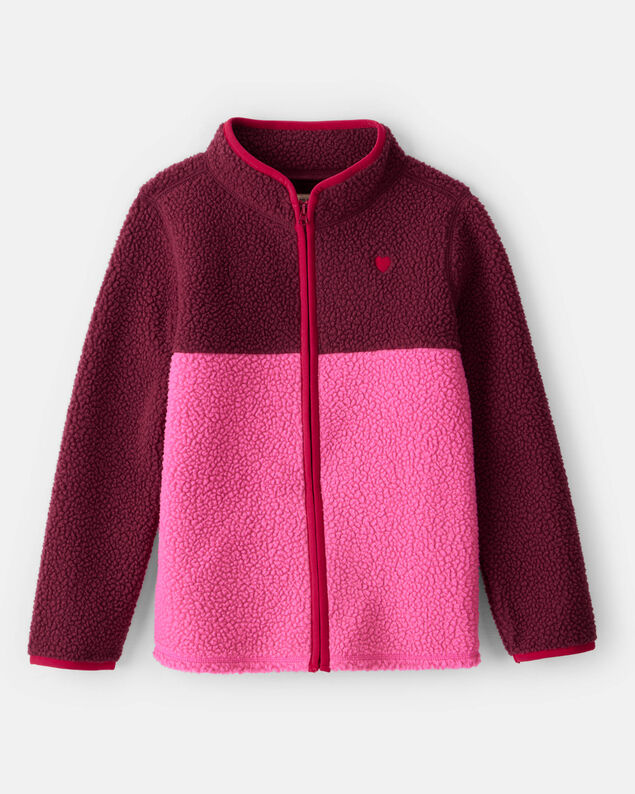 Product image 1 of Girls Microfleece Long-Sleeve Zip-Up Jacket - Pink