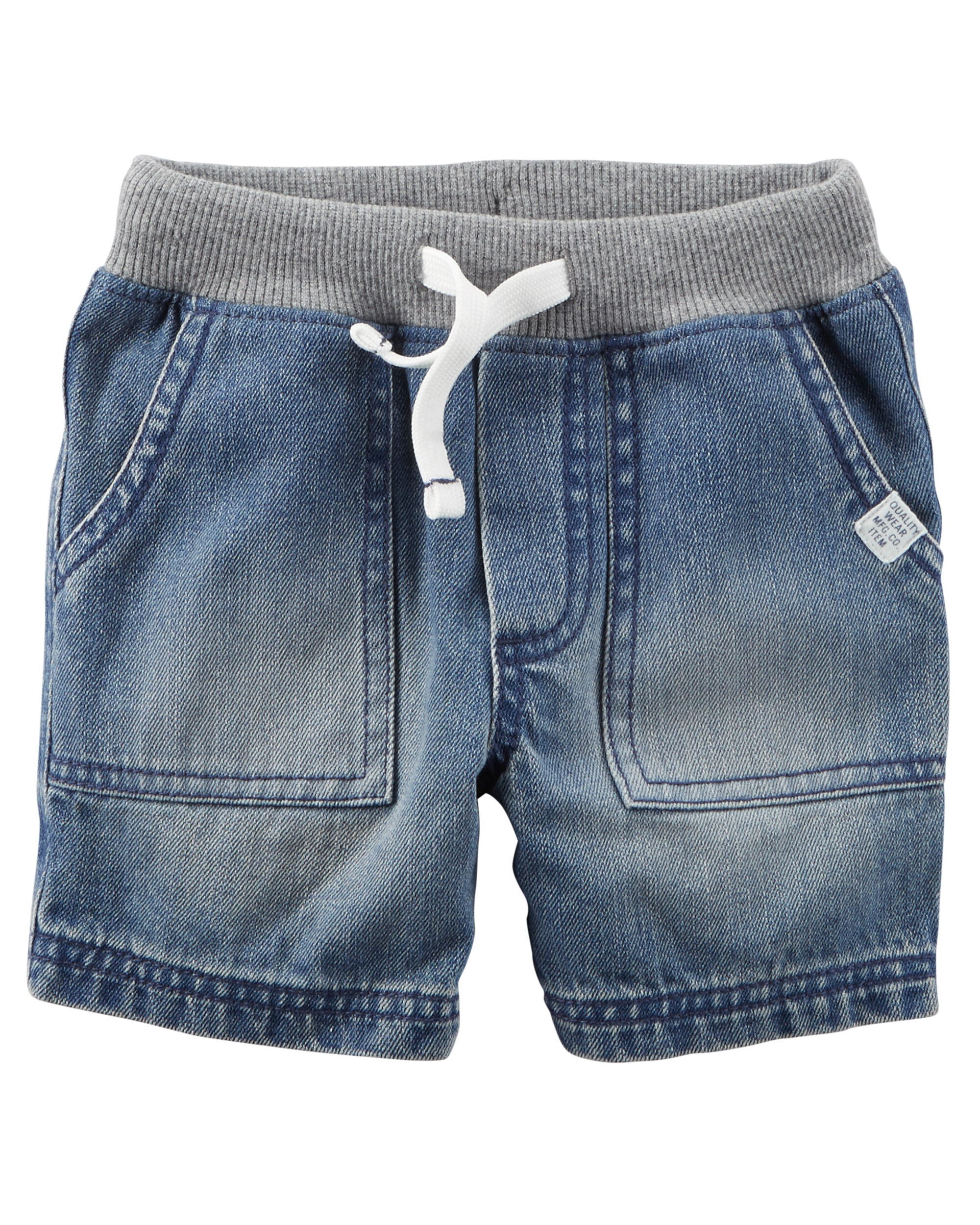 pull on denim shorts