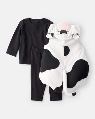 Product image 2 of Baby 3-Piece Cow Halloween Costume - Black/White