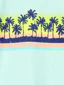 Mint - Toddler Palm Tree Long-Sleeve Rashguard Swim - Mint Blue, Selected